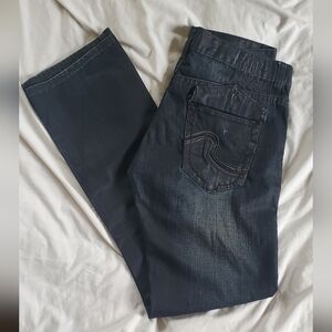 Request Premium Vtg Distressed Straight Leg Black Jeans 34 X 34 Leather Accents